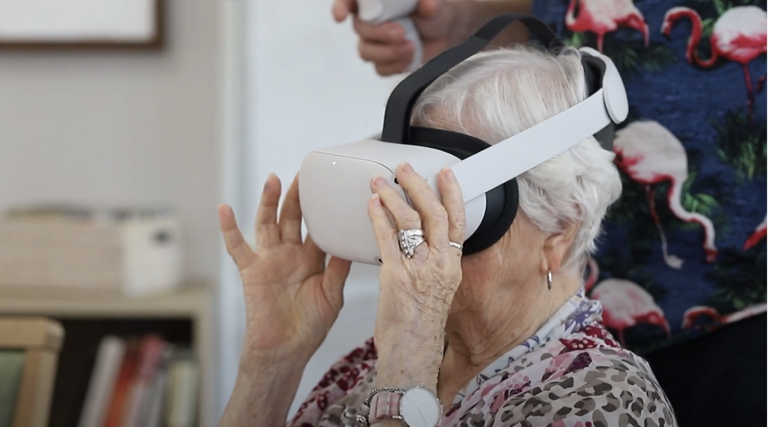Participant in a VR in aged care trial