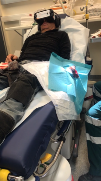 Virtual reality glasses used by adult patients