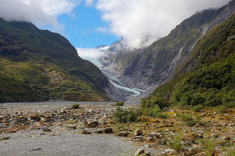 Franz Josef Glacier in New Zealand - Image by Vaido Otsar via Wikimedia Commons 