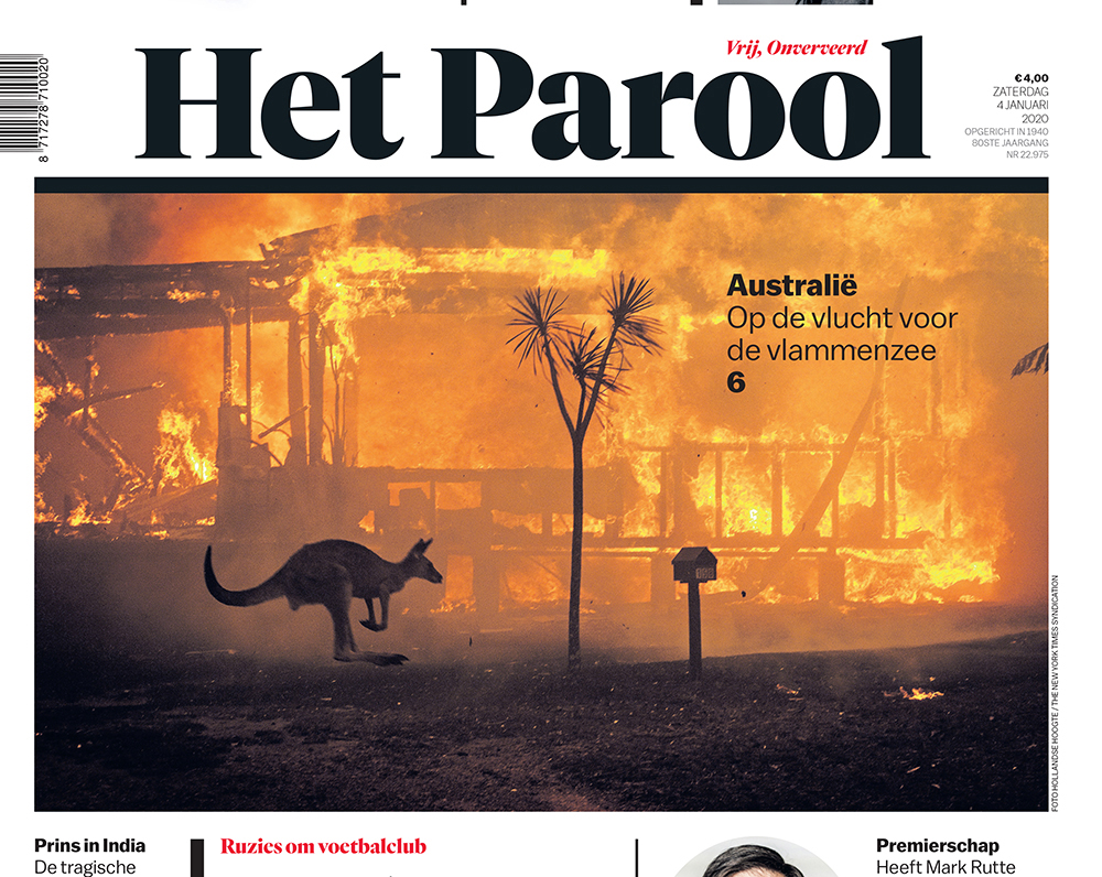 Matthew Abbott's photo captured world attention and is featured here in Het Parool, an Amsterdam-based daily newspaper