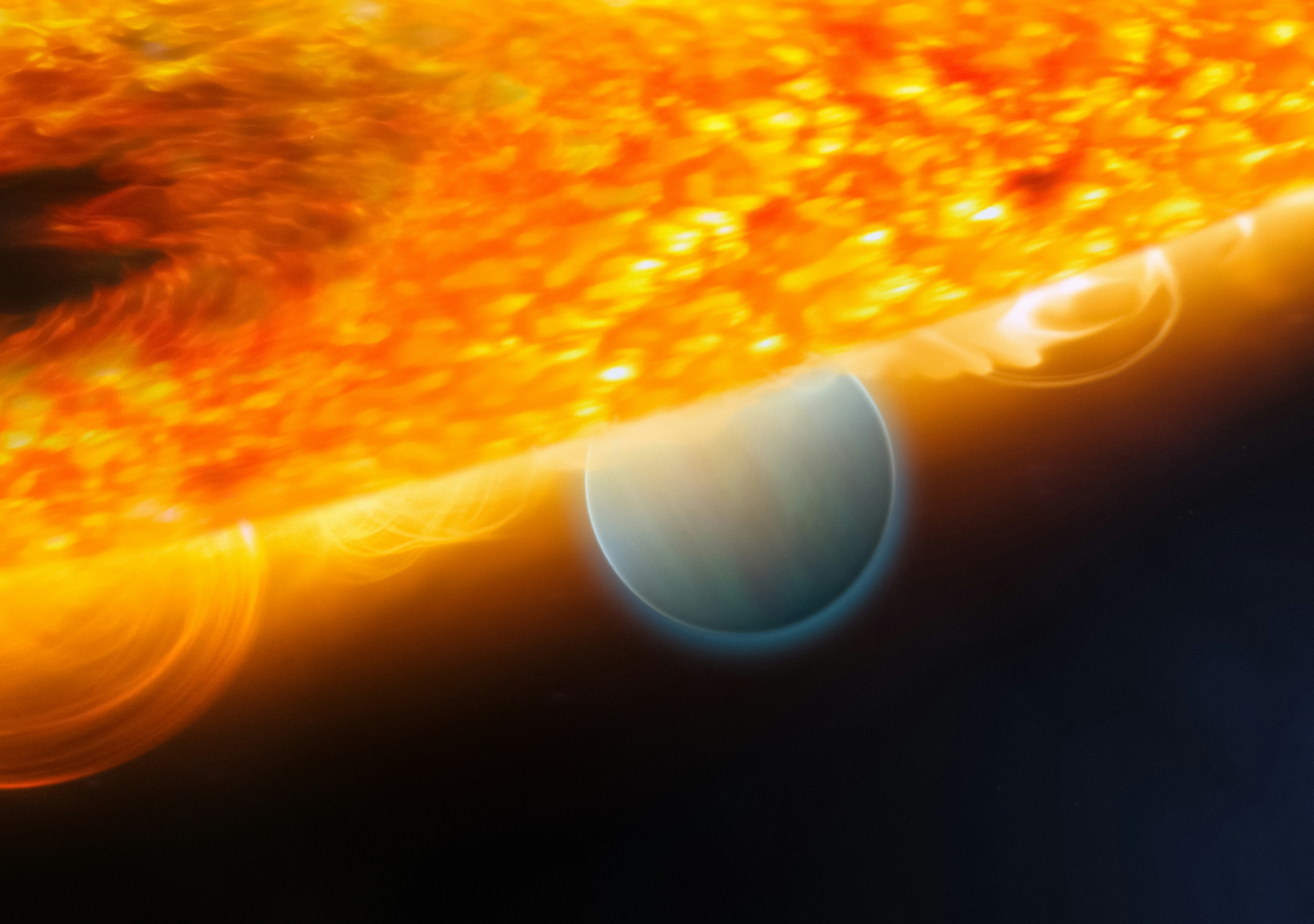 Photo by NASA Hubble Space Telescope on Unsplash: Artist's View of Exoplanet Orbiting the Star HD 189733 Caption This is an artist's impression of the Jupiter-size extrasolar planet, HD 189733b, being eclipsed by its parent star. Astronomers using the Hubble Space Telescope have measured carbon dioxide and carbon monoxide in the planet's atmosphere. Credits ESA, NASA, M. Kornmesser (ESA/Hubble), and STScI