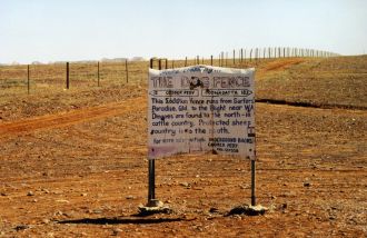 The Dingo Fence sign in Australia